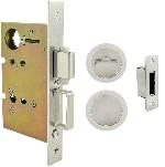 INOXFH22-PD8460Luna Flush Pulls w/ Mortise Patio Lockset Thumbturn Only for Pocket Doors