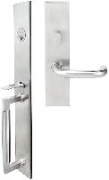 INOXME102Metropolis Mortise Entry Handleset with Munich Lever