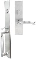 INOXME104Metropolis Mortise Entry Handleset with Brussels Lever